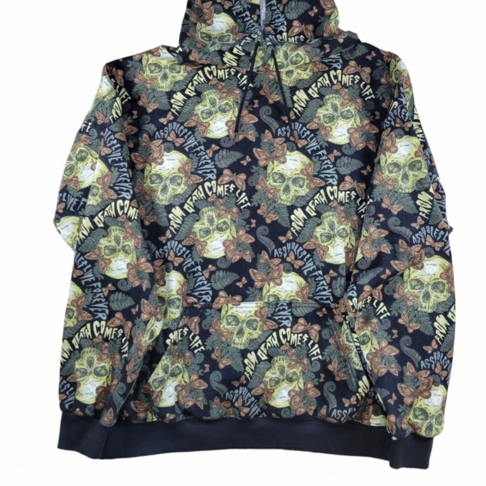 Assholes Live Forever "From Death Comes Life" Skull Hoodie XL Streetwear AOP​